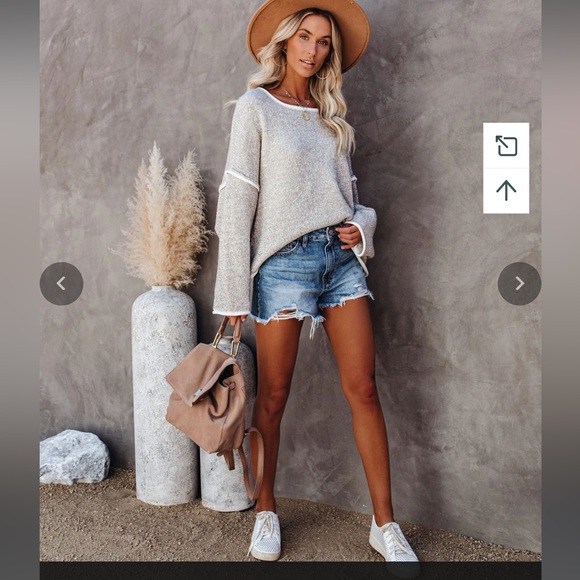 Cold Cozy Nights Relaxed Knit Sweater - Heather Taupe - Picture 2 of 7